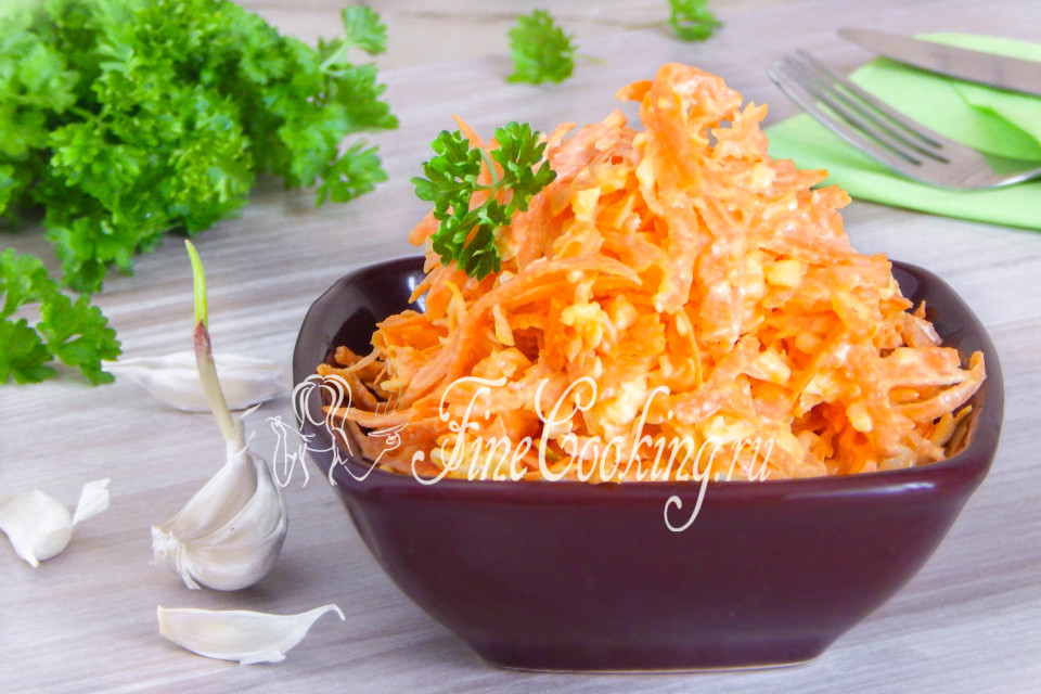 салат с морковкой и чесноком