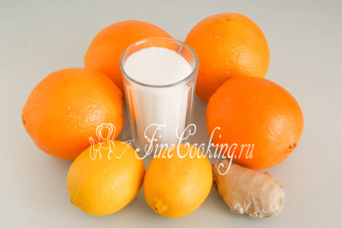 Апельсиновый джем с лимоном и имбирем. Шаг 1
