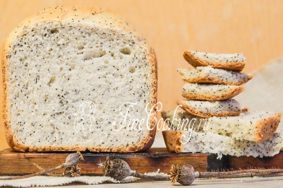 Белый хлеб с маком в хлебопечке