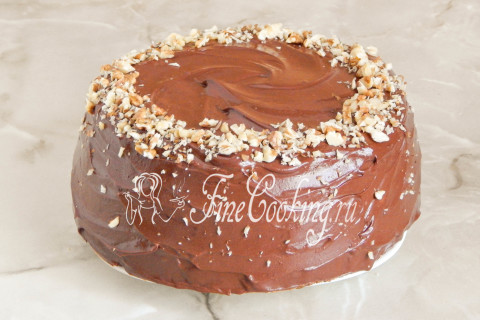 Бисквитный торт с черносливом и грецкими орехами. Шаг 30