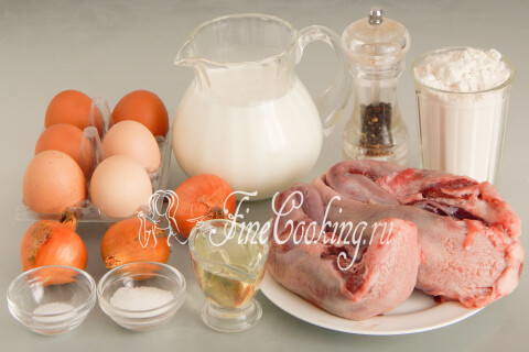 Блинчики с языком и яйцами. Шаг 1