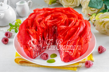 Блинный торт Роза со сливочным кремом