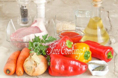 Фаршированный перец с мясом и рисом. Шаг 1