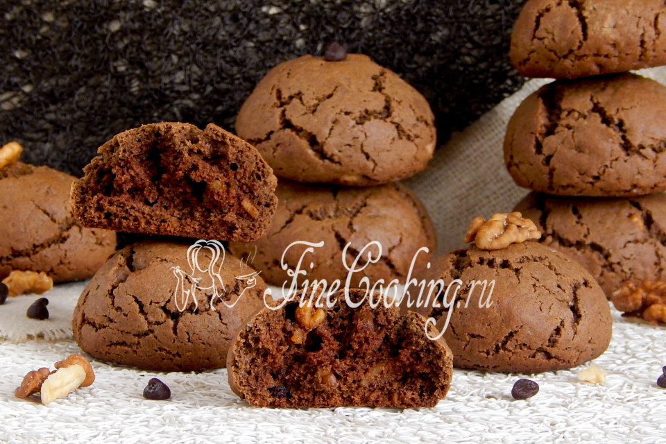Гречневое печенье с шоколадом и орехами