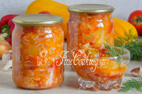 Готовое блюдо: Кабачки с рисом на зиму