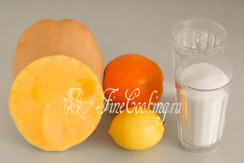 Компот из тыквы с апельсином и лимоном на зиму. Шаг 1
