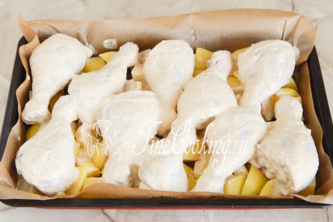 Курица с картошкой в сметане в духовке. Шаг 7