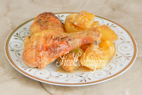 Курица с картошкой в сметане в духовке. Шаг 11