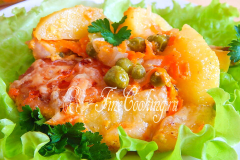 Готовое блюдо: Курица, запеченная с овощами