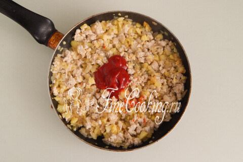 Лодочки из кабачков с фаршем и сыром в духовке. Шаг 7