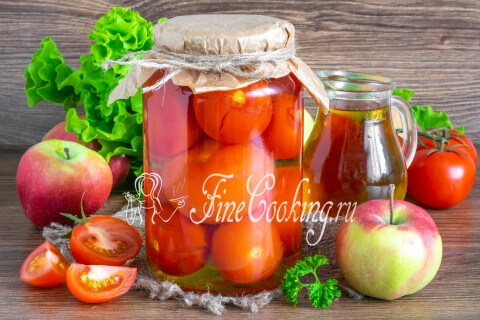 Маринованные помидоры с яблочным соком на зиму. Шаг 10