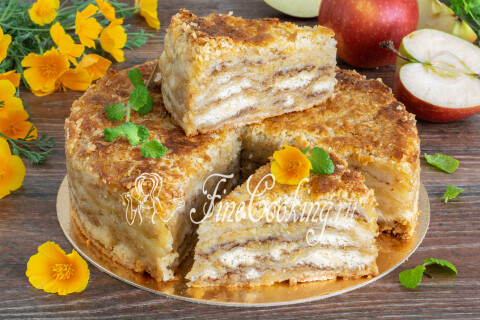 Насыпной пирог 3 стакана с яблоками. Шаг 14