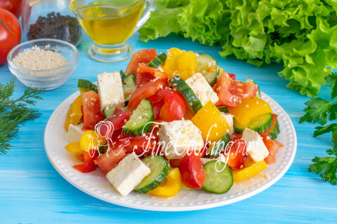 Овощной салат с творожным сыром. Шаг 9