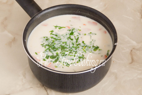 Овощной суп с плавленым сыром. Шаг 7