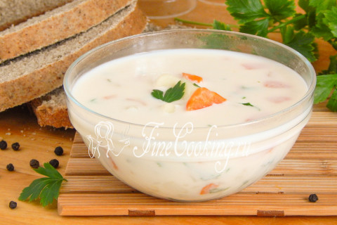 Овощной суп с плавленым сыром. Шаг 9
