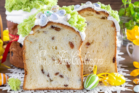 Пасхальный кулич со сгущенкой и изюмом. Шаг 22