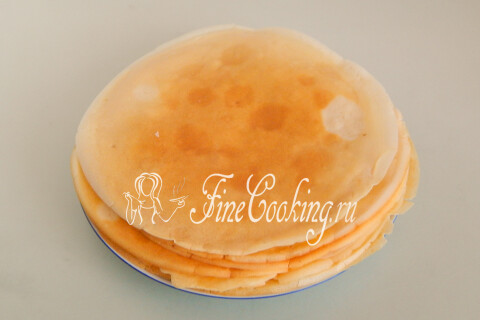 Печеночный торт с блинами. Шаг 14