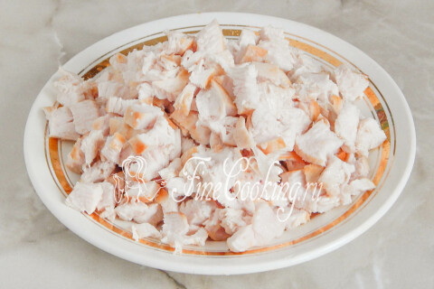 Пицца с курицей и грибами. Шаг 3