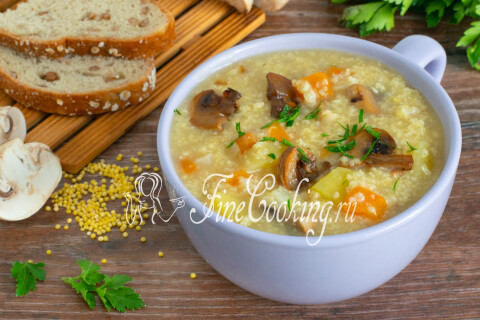 Готовое блюдо: Постный кулеш с грибами