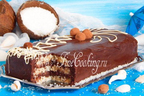 Шоколадно-кокосовый торт Исанна. Шаг 18