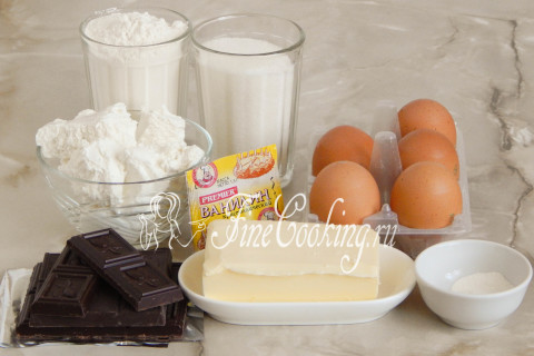 Шоколадно-творожный пирог Лисьи норы. Шаг 1