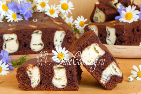 Шоколадно-творожный пирог Лисьи норы. Шаг 16