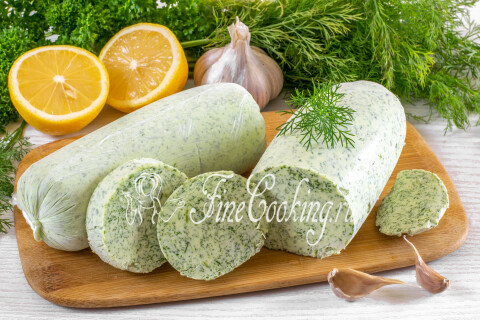Готовое блюдо: Сливочное масло с укропом и чесноком