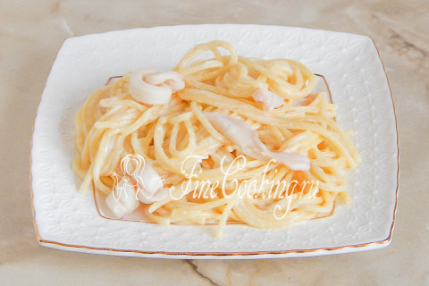 Спагетти с кальмарами. Шаг 9