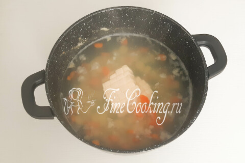 Суп с плавленым сыром и креветками. Шаг 9