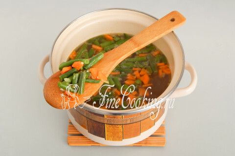 Суп с яйцом и стручковой фасолью. Шаг 7