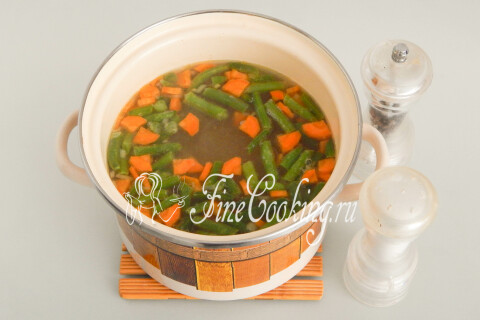 Суп с яйцом и стручковой фасолью. Шаг 8