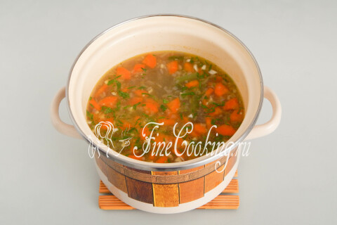 Суп с яйцом и стручковой фасолью. Шаг 10