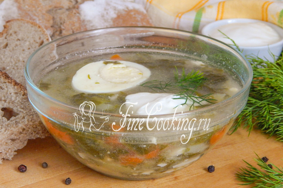 Как приготовить щавелевый суп с яйцом – пошаговый рецепт