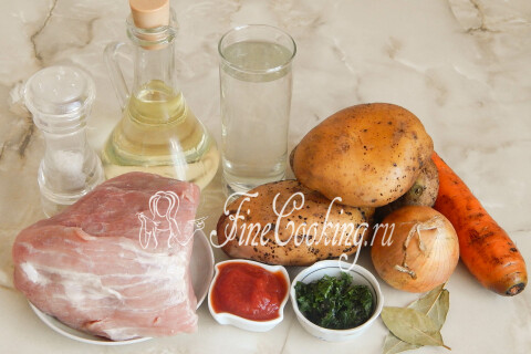 Тушеный картофель с мясом в мультиварке. Шаг 1
