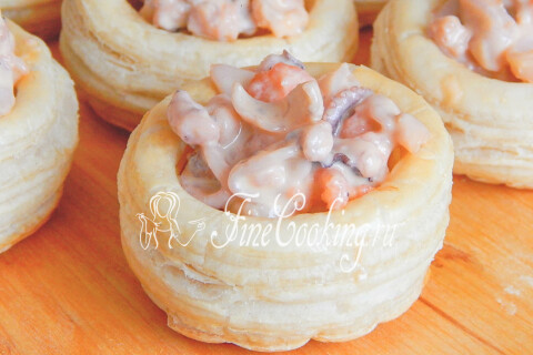 Волованы с морепродуктами. Шаг 9