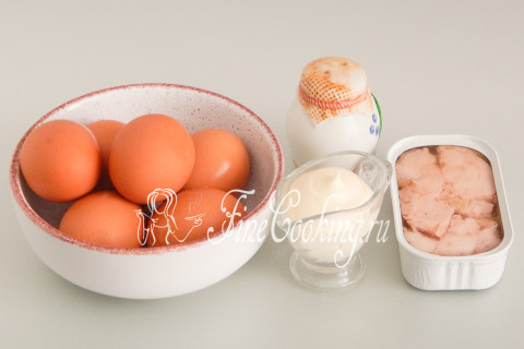 Яйца с печенью трески. Шаг 1