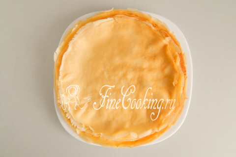 Яичные блинчики с курицей, грибами и сыром. Шаг 6