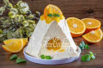 Заварная творожная пасха с апельсинами