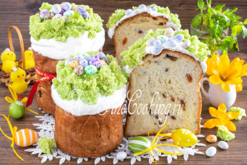 Пасхальный кулич со сгущенкой и изюмом